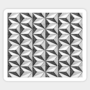 optical triangles (black and white) Sticker